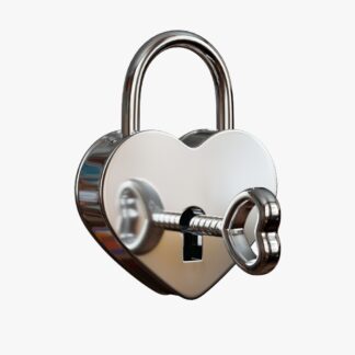 heart padlock key 3d model
