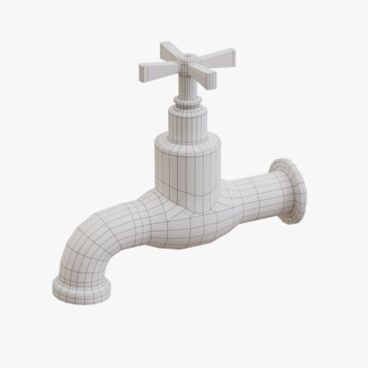old style faucet tap 3d model screenshot wireframe