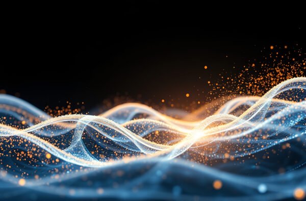 Abstract waves of glowing particles