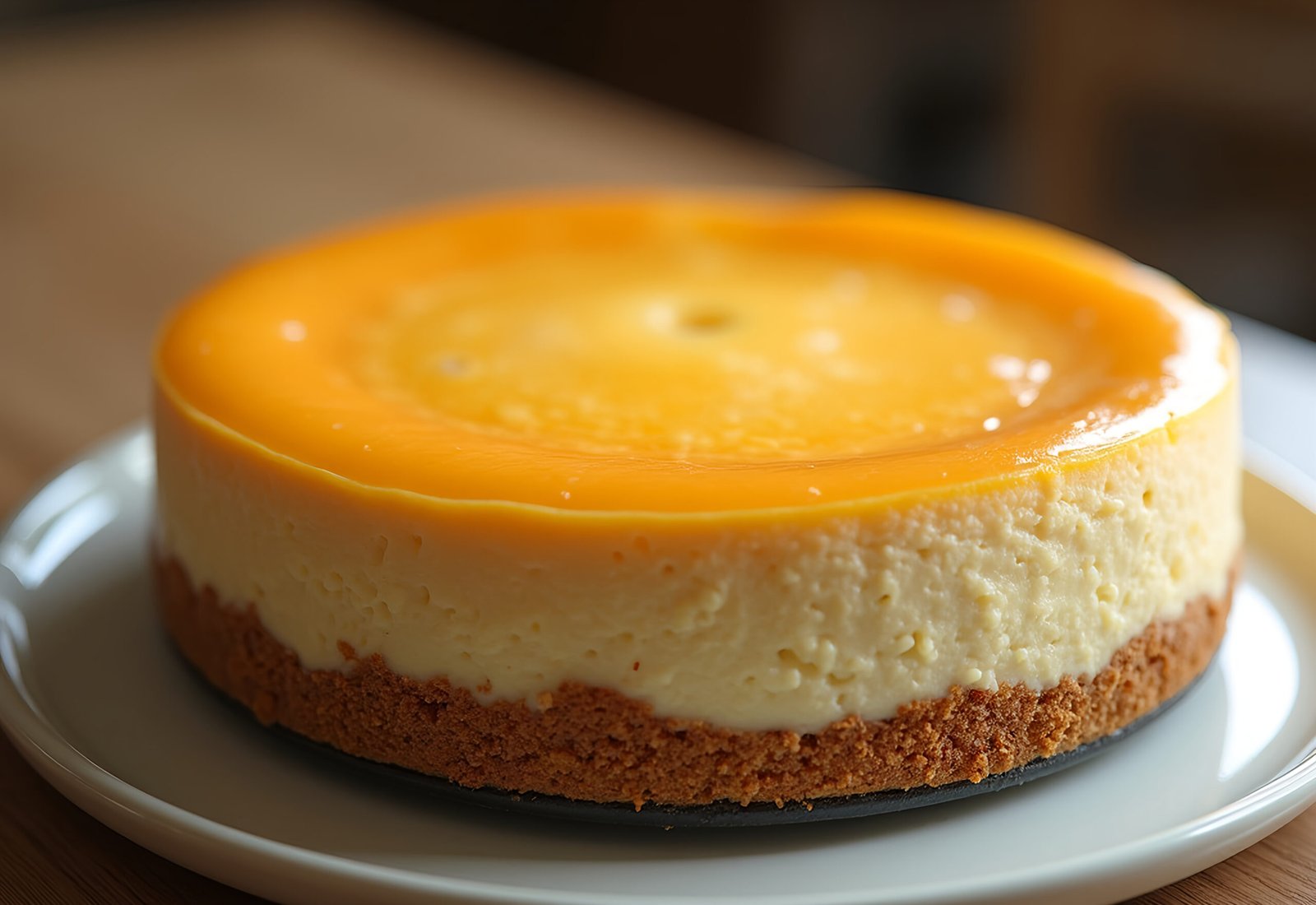 Creamy cheesecake on a graham cracker crust—ideal for dessert branding, baking visuals, and food styling content