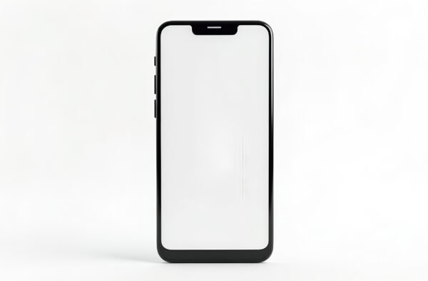 Blank smartphone screen within sleek frame—perfect for UI mockups and app display