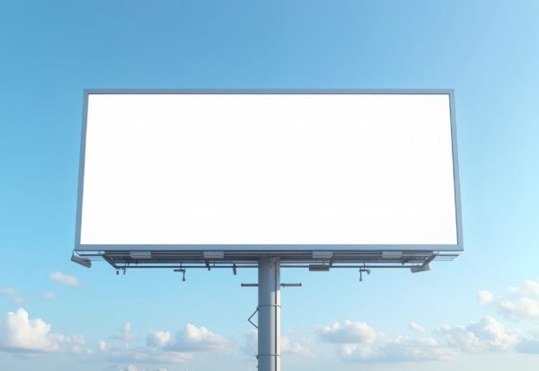 Blank billboard mockup with wide copy space for advertising or design placements