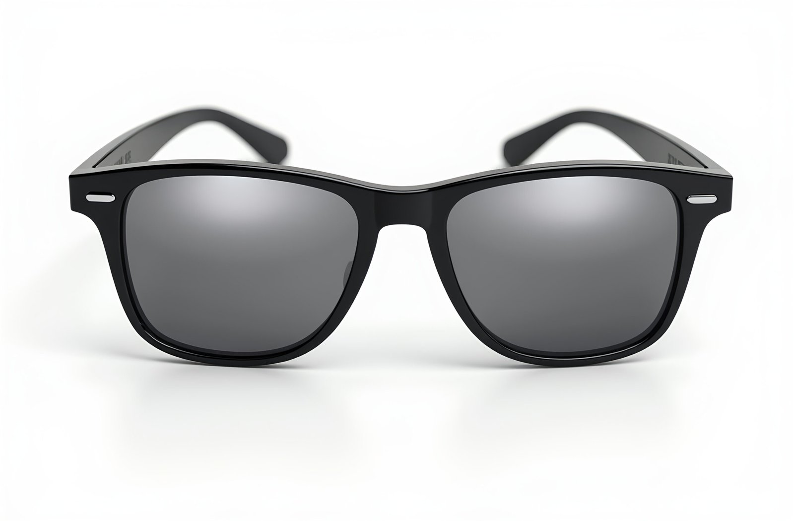 Black frame sunglasses isolated on white background—perfect for eyewear product visuals, fashion design, and catalog imagery
