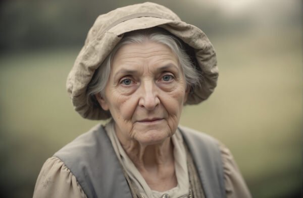 Vintage retro old woman