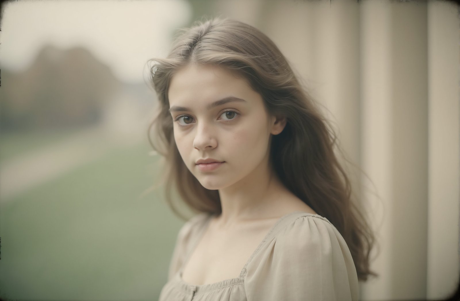 Vintage retro portrait of a young woman in classic film style—free image for fashion, editorial or nostalgic visuals.