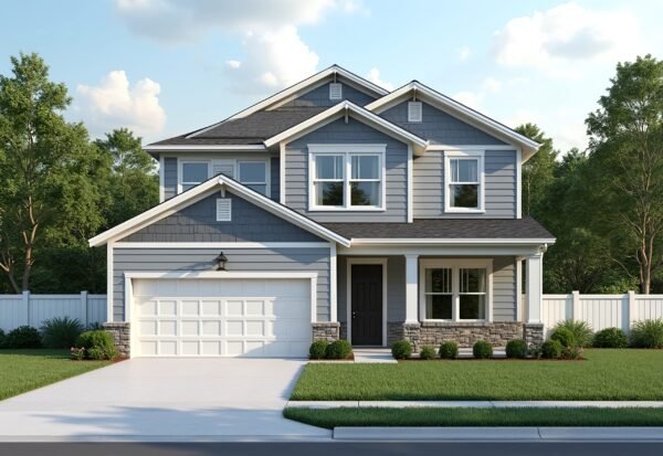 american suburban house with garage