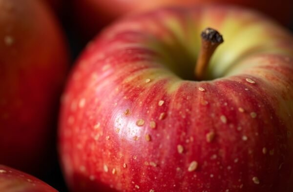 Apple close up with detailed texture