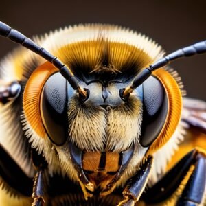 Bee close up with detailed textures
