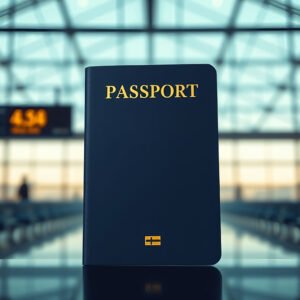 passport mockup with blank cover