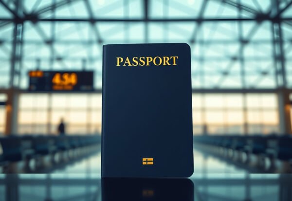 passport mockup with blank cover