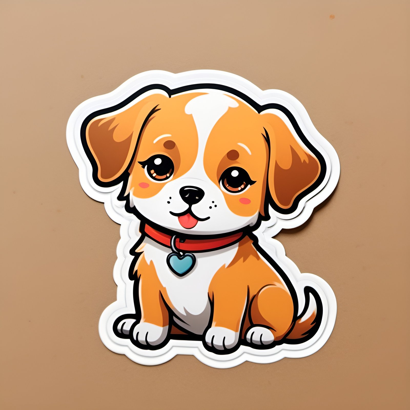 die cut sticker of cute cartoon puppy