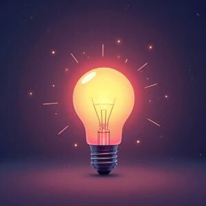 flat vector style illustration of light bulb