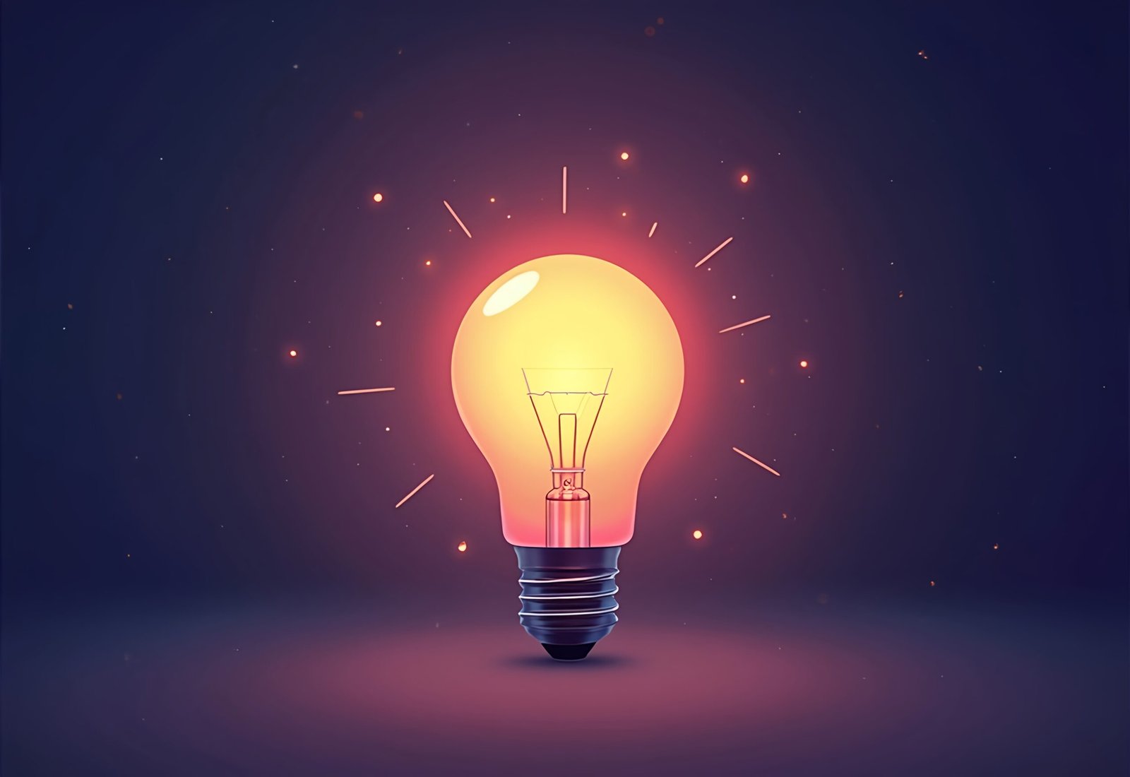 flat vector style illustration of light bulb