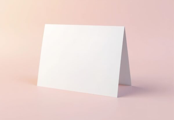Folded greeting card with blank front page