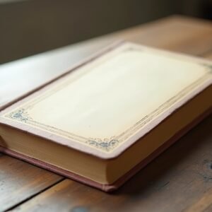 Vintage hardcover old book with blank front cover ready for custom branding and design mockup