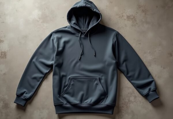 Blank hoodie laid flat