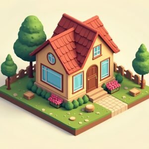 isometric vector illustration of A tiny house