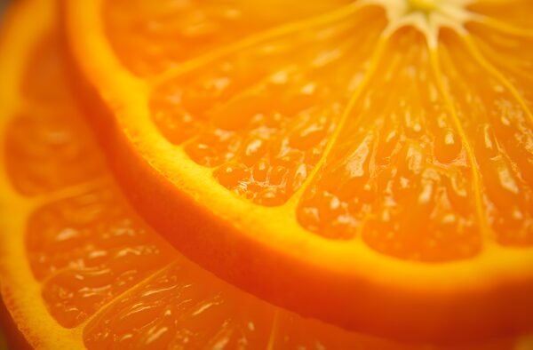 Sliced orange close up