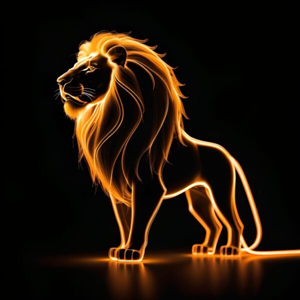 Lion shaped light painting