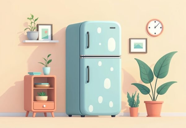 Flat vector style refrigerator