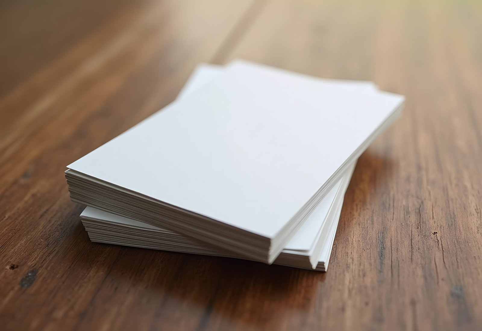 Blank white business cards with ample copy space—ideal for branding, mockups, and design layouts