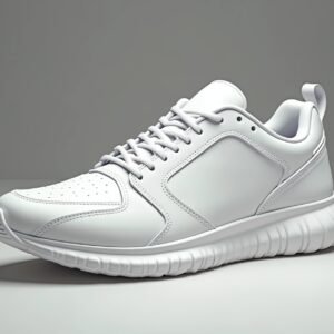 white sneaker mockup with blank side panel