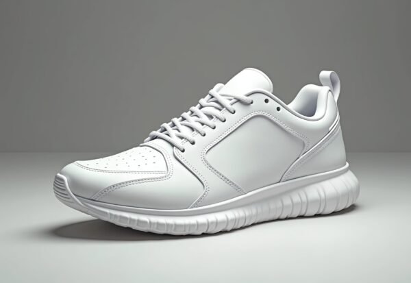 white sneaker mockup with blank side panel