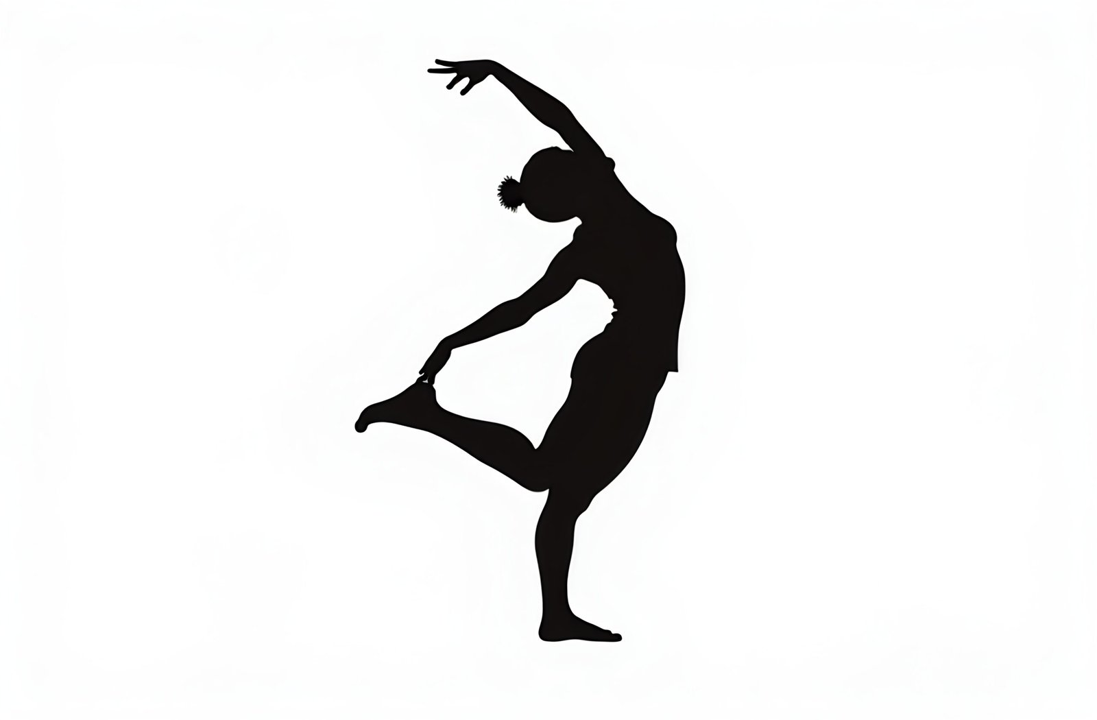 silhouette of woman doing yoga pose