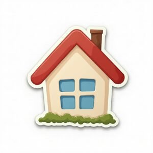 royalty free illustration of die cut sticker house isolated