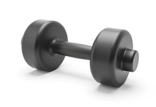 dumbbell mockup, clean area for logo placement, isolated on white