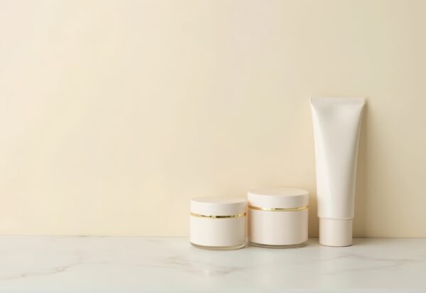 spa cosmetic jar and tube bottle with copy space