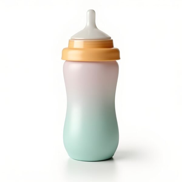 Colorful sippy cup mockup on white background with blank logo space
