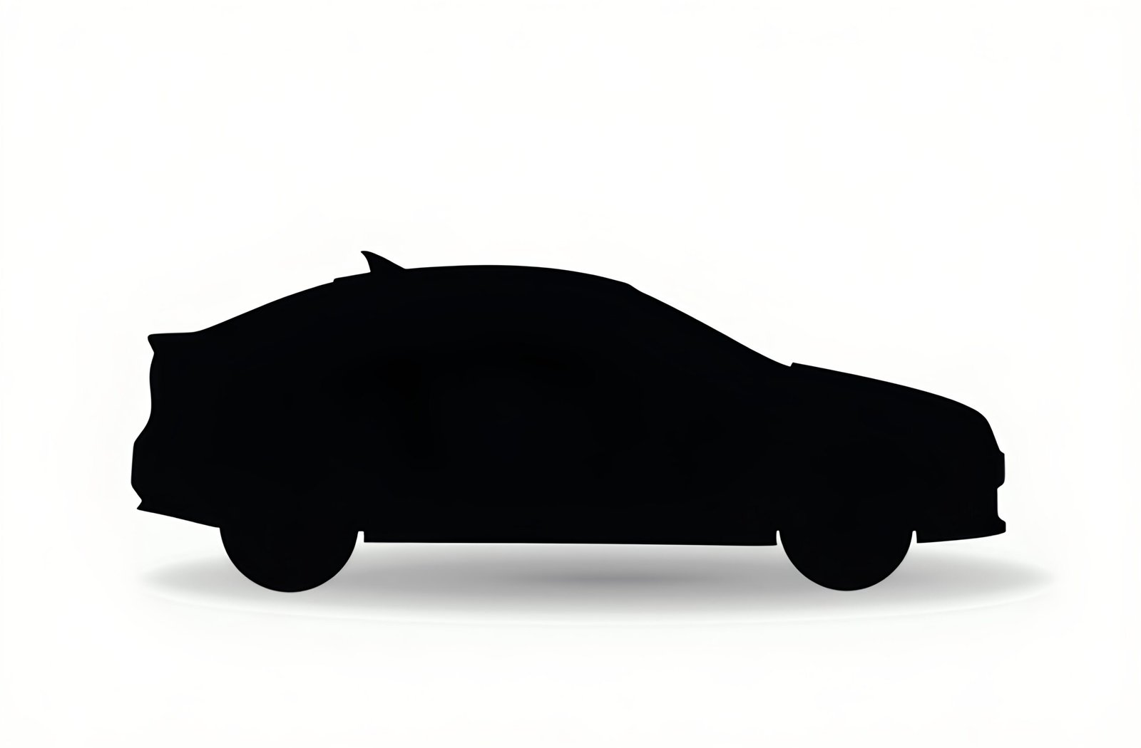 Compact car silhouette vector side view on white background—ideal for automotive, transport and icon visuals