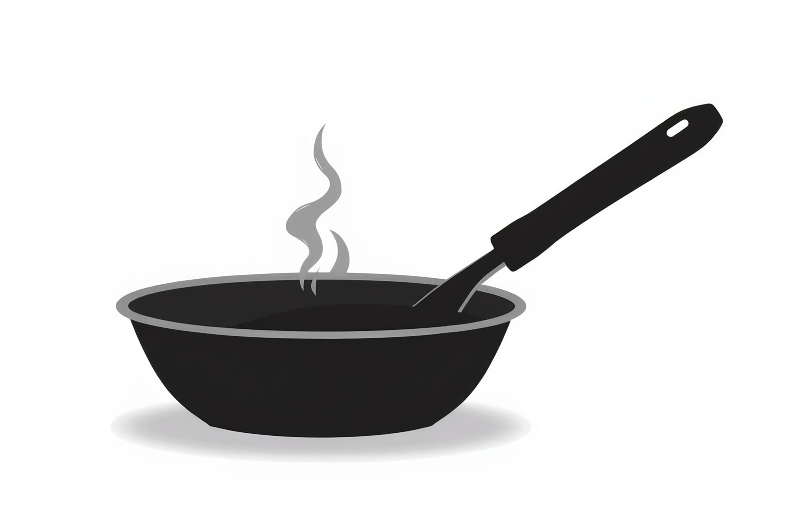 Silhouette vector of frying pan and spatula – ideal for kitchen, cooking and food visuals