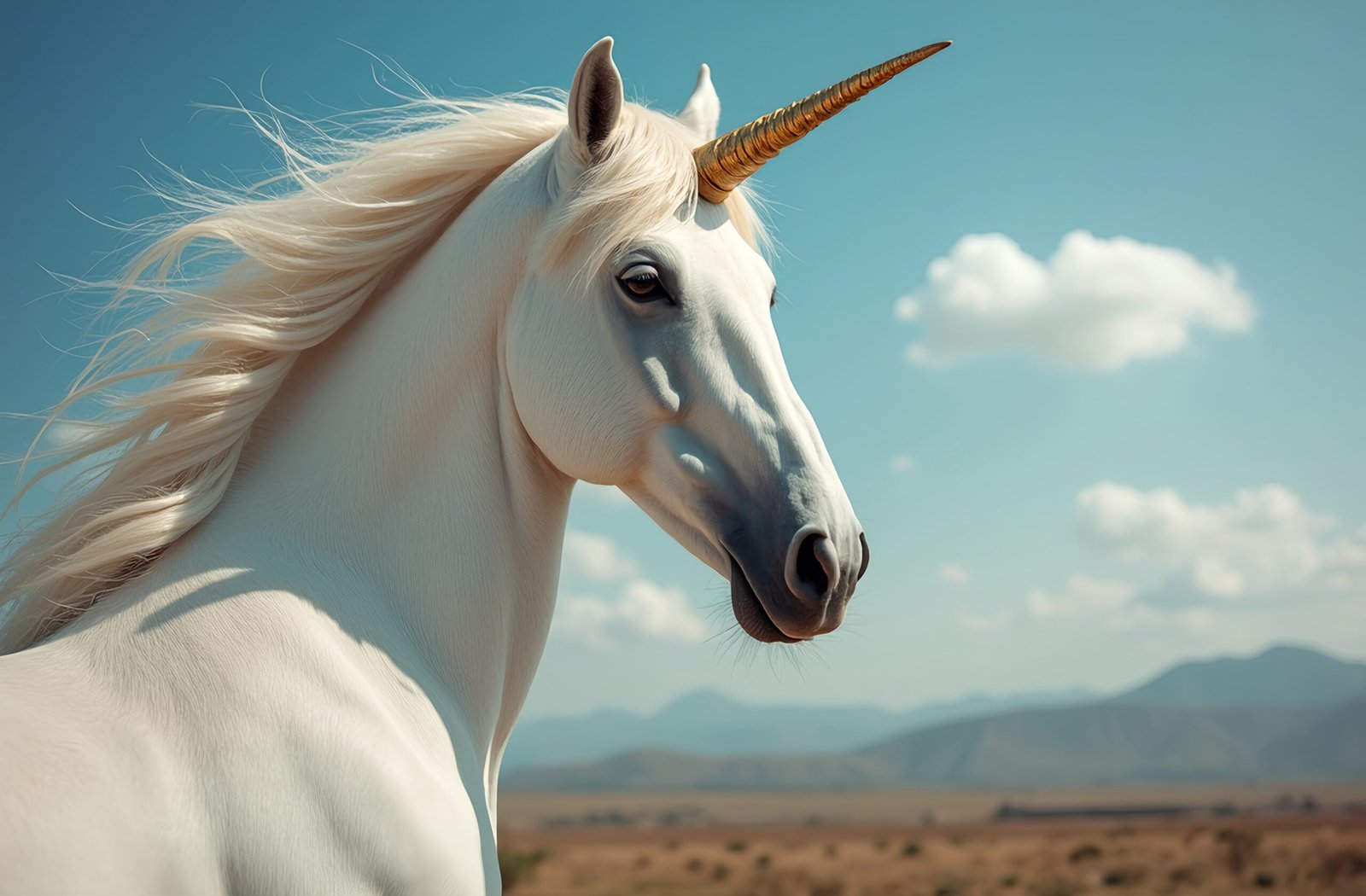 a white unicorn mythical animal