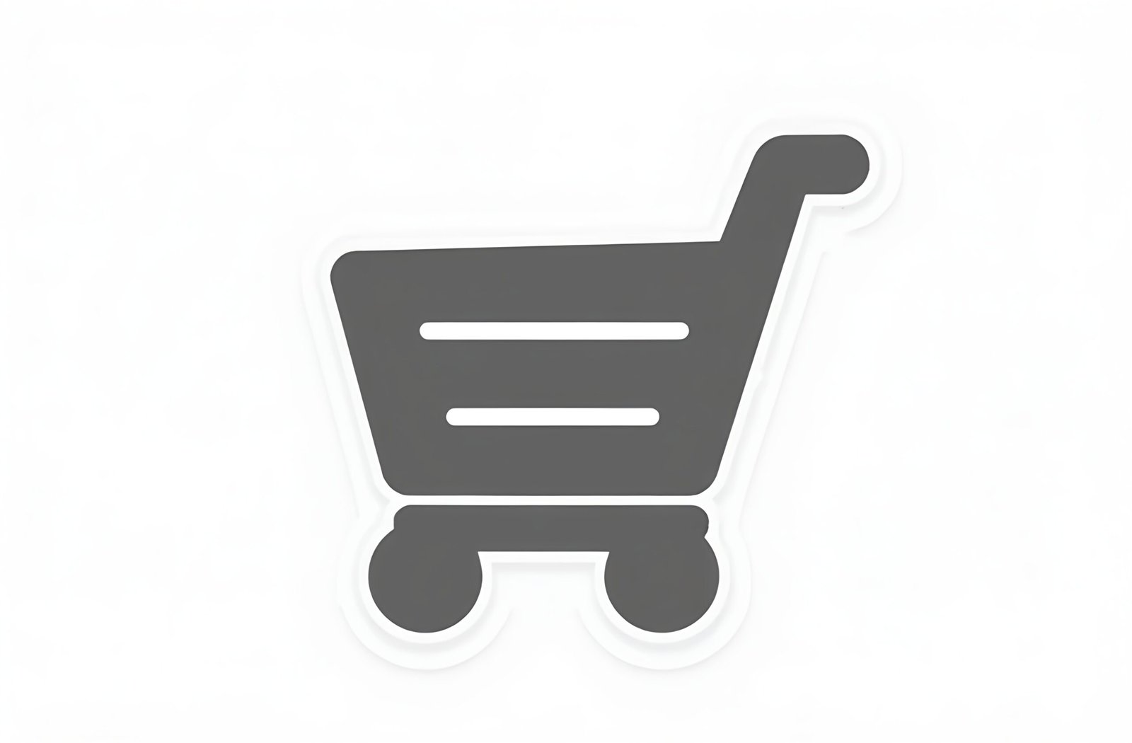Shopping cart silhouette vector with white outline—ideal for e-commerce, online shopping and icon visuals