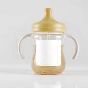 Mockup of a toddler’s sippy cup—editable template for product design and baby-care visuals.