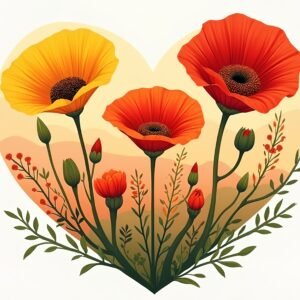 Heart-shaped arrangement of blanket flowers (Gaillardia) – ideal for romance, floral décor and print visuals
