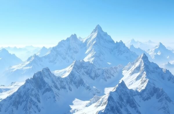snowy mountain peaks under clear sky