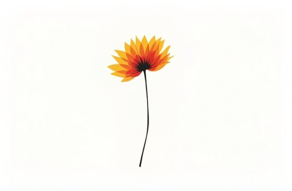 blanket flower minimalist line art