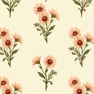 Repeating pattern of blanket flowers on light-beige background — ideal for print, textile and botanical visuals