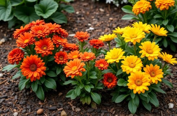 garden bed featuring blooming blanket flowers