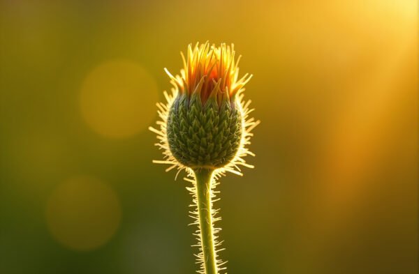 Macro shot of blanket flower blooming