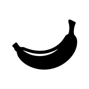 Silhouette icon of a banana—free graphic for food apps, snack branding or minimalist visuals.