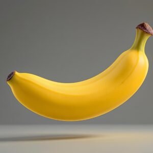 3D stylized banana floating in mid-air—ideal for food branding, creative design and surreal visuals