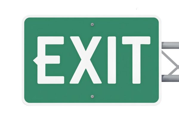 Flat icon style of Exit sign on white background