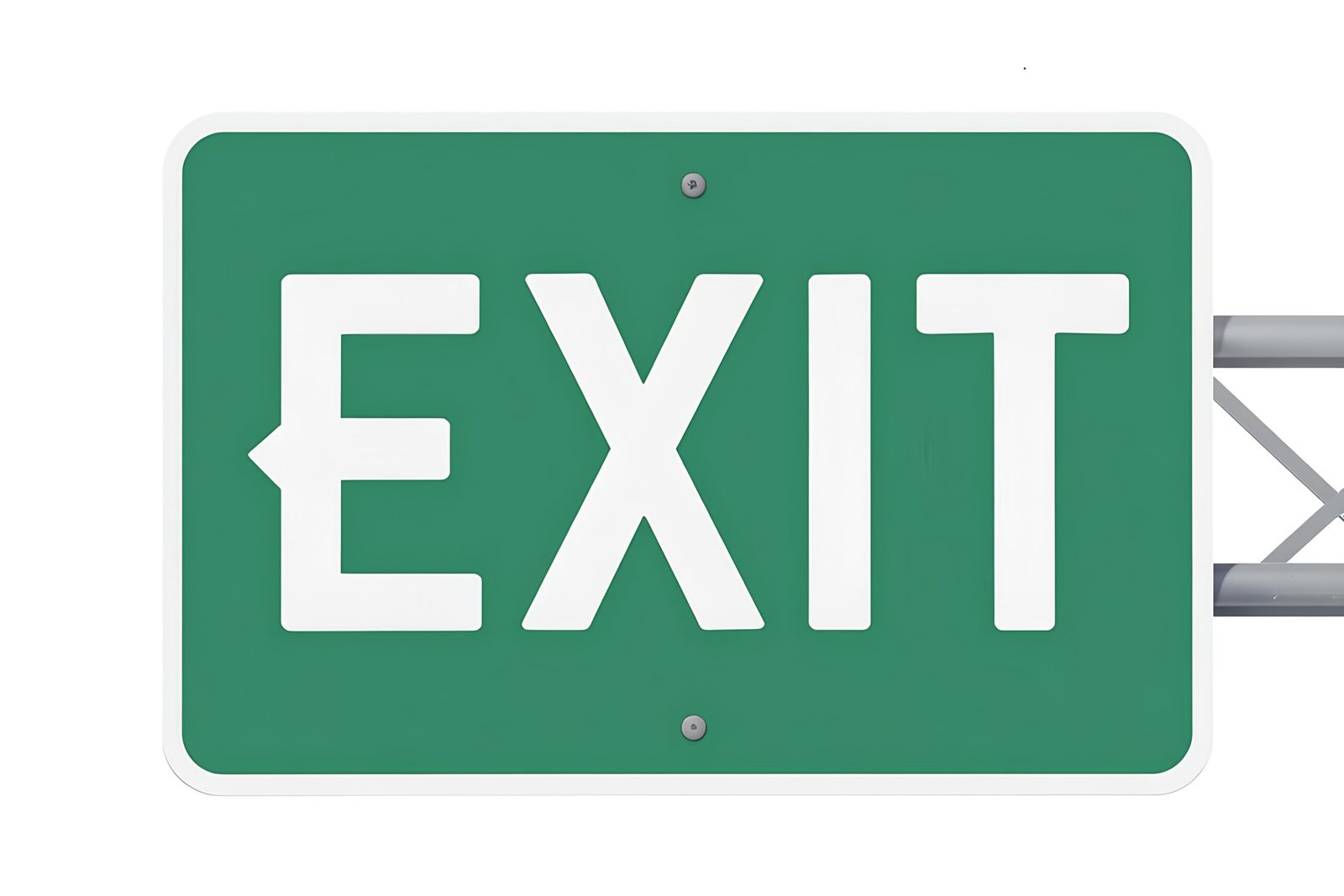 Flat icon style of Exit sign on white background