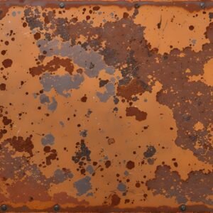 Old industrial rusty metal sheet showing corrosion, flaking rust and texture—ideal for grunge background visuals
