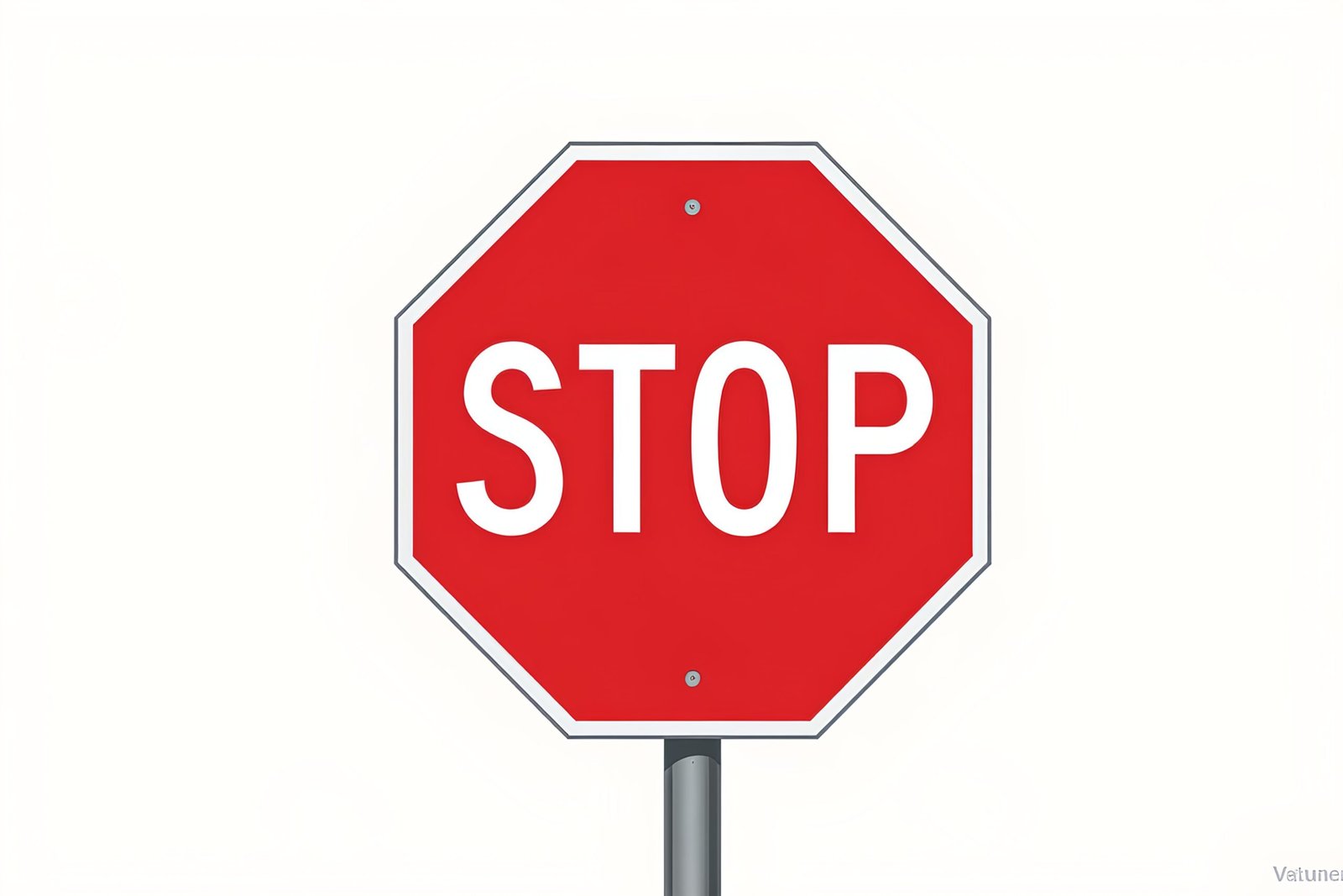 Flat vector illustration of Stop road sign in a clean minimal style, isolated on white