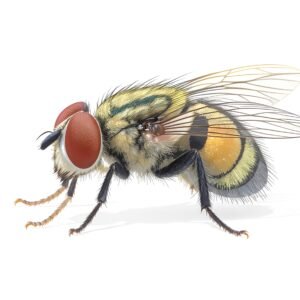cartoon single fruit fly isolated on white background